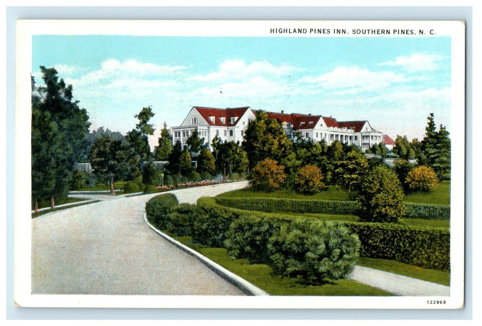 1932 Highland Pines Inn Southern Pine North Carolina NC Vintage Postcard