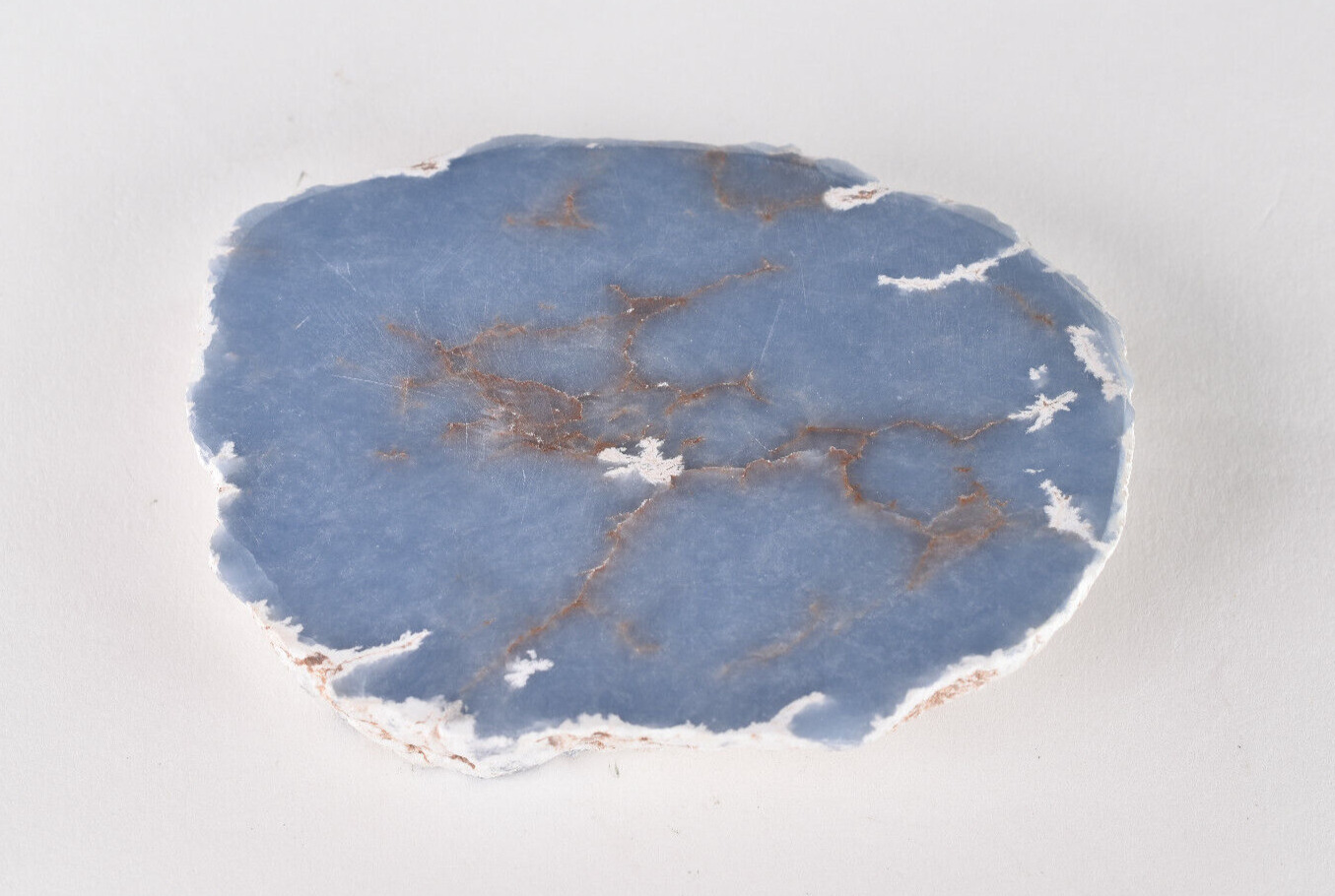 Angelite Slice / Charging Plate from Peru  8.3 cm  # 19954
