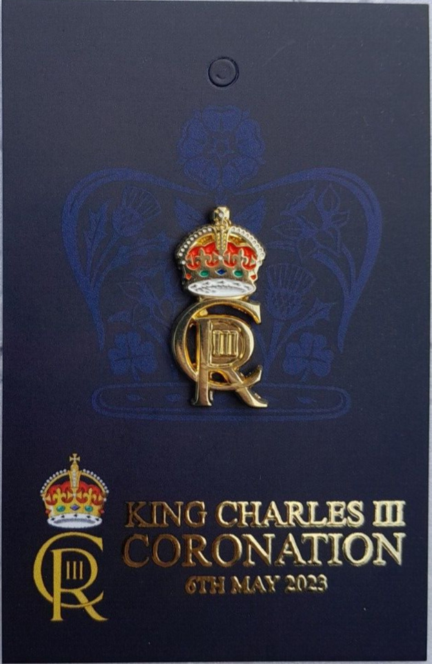 HM KING CHARLES III CIIIR ROYAL CYPHER LAPEL PIN CORONATION 2023