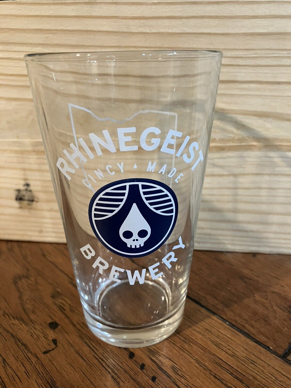 Rhinegeist Cincinnati Cincy Made Brewery 16oz Beer Glass
