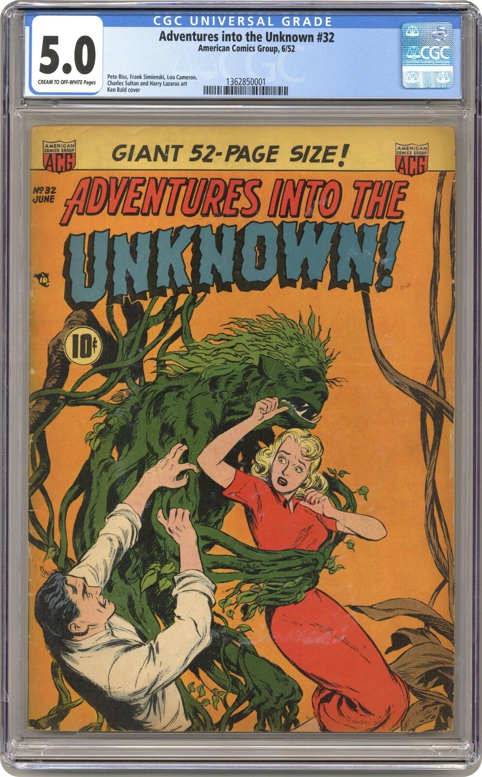 Adventures Into the Unknown #32 CGC 5.0 1952 1362850001