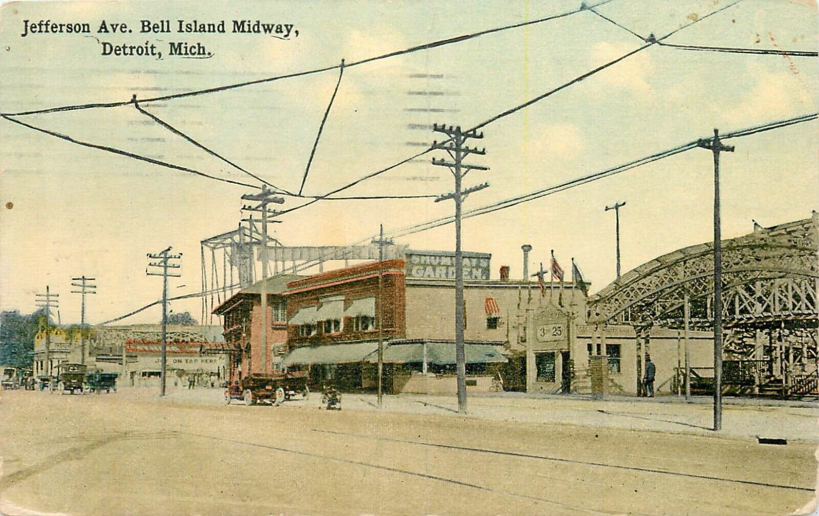 1914 Jefferson Avenue, Bell Island Midway, Detroit, Michigan Postcard