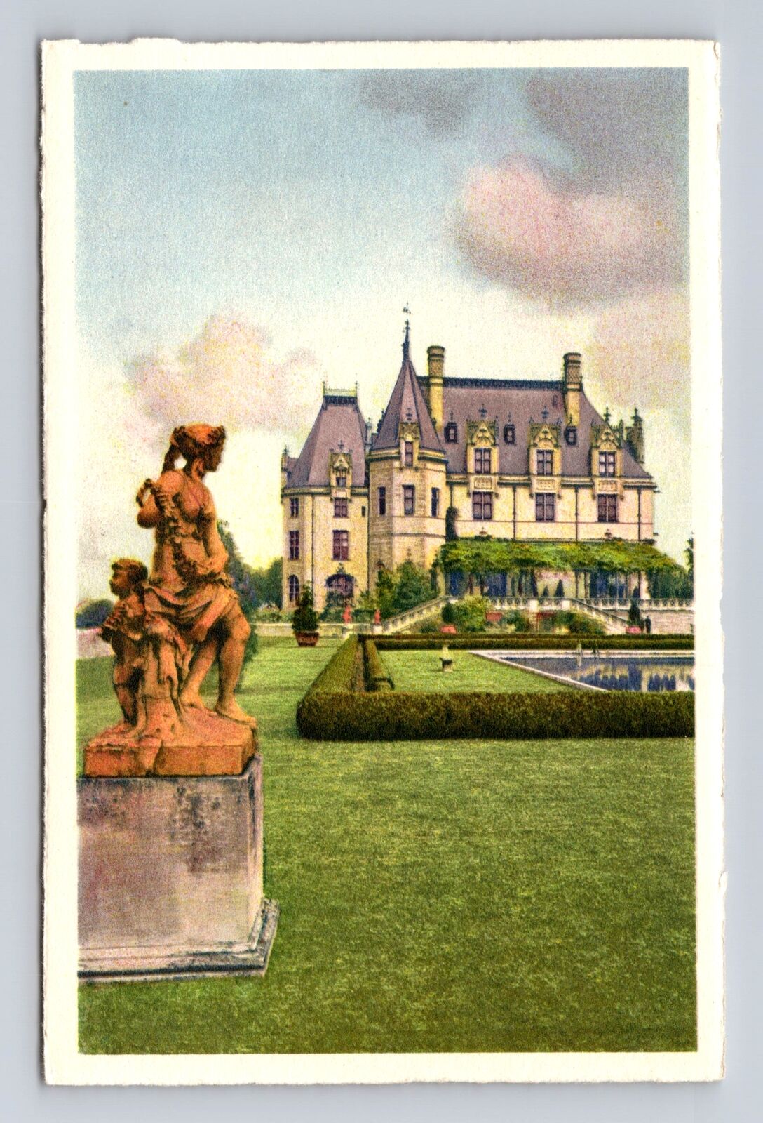 Biltmore NC-North Carolina, Biltmore House and Garden, Vintage Souvenir Postcard