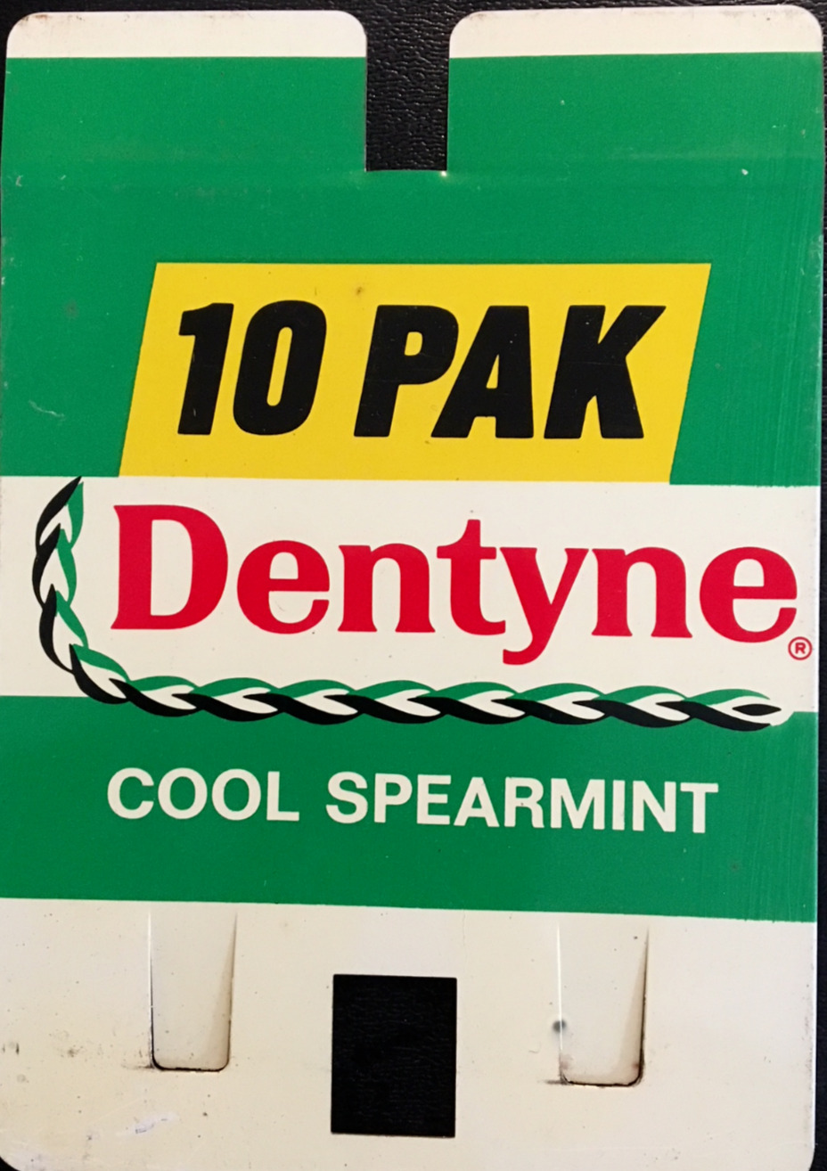 Metal 10 Pak Dentyne Cool Spearmint Gum Rack Sign 1970-1980.