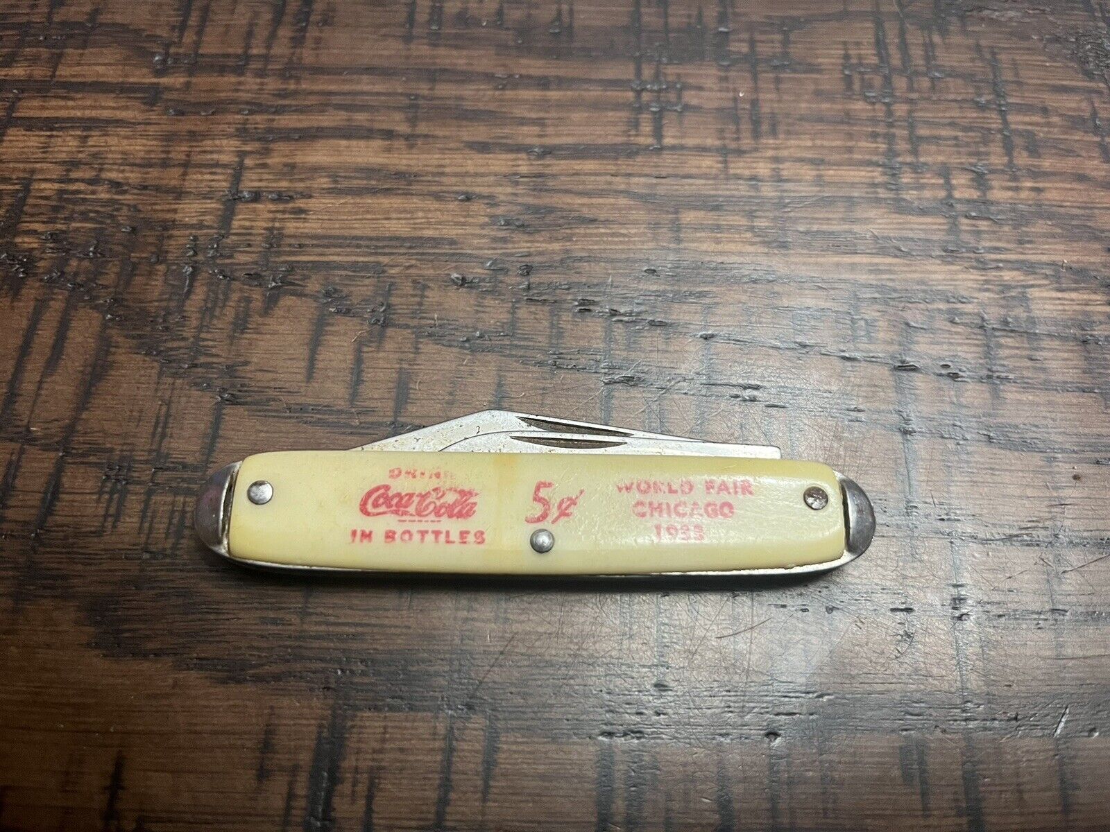 Coca Cola 2 Blade Pocket Knife 1933 Chicago World Fair Made In USA