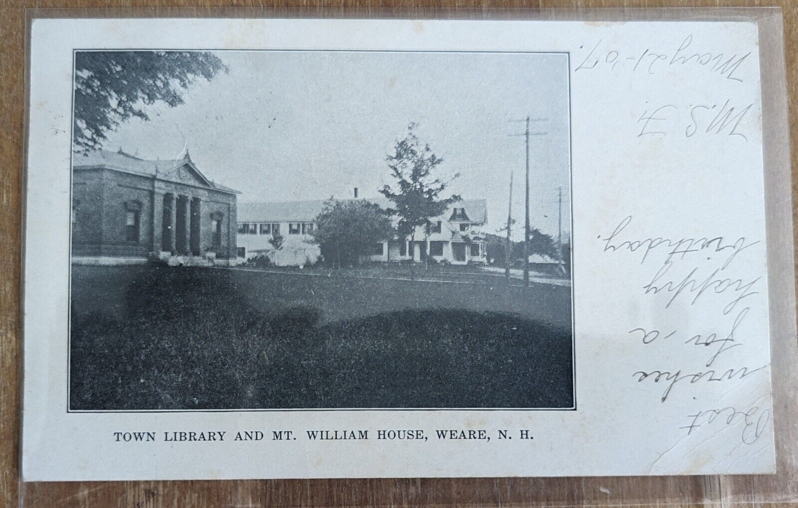 Vintage RPCC Postcard Weare NH Public Library 1907 Undivided Back RARE