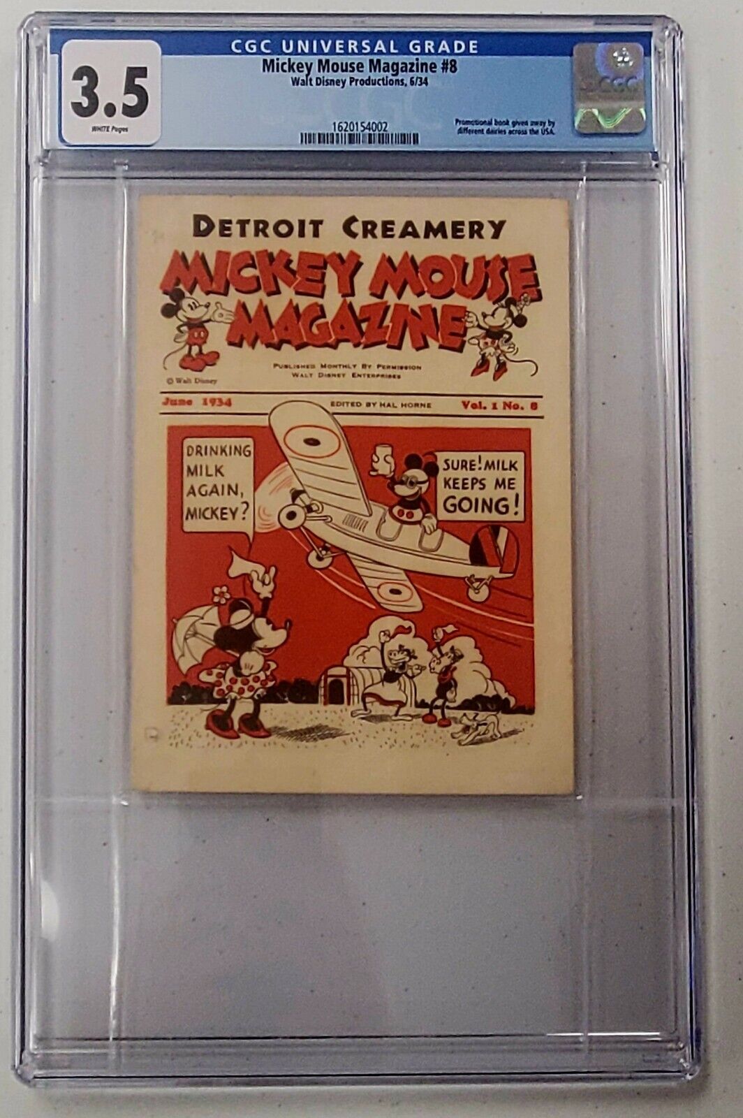 1934 MICKEY MOUSE MAGAZINE VOL 1 NO 8 CGC GRADED DETROIT DAIRY GIVEAWAY 1 RARE 2