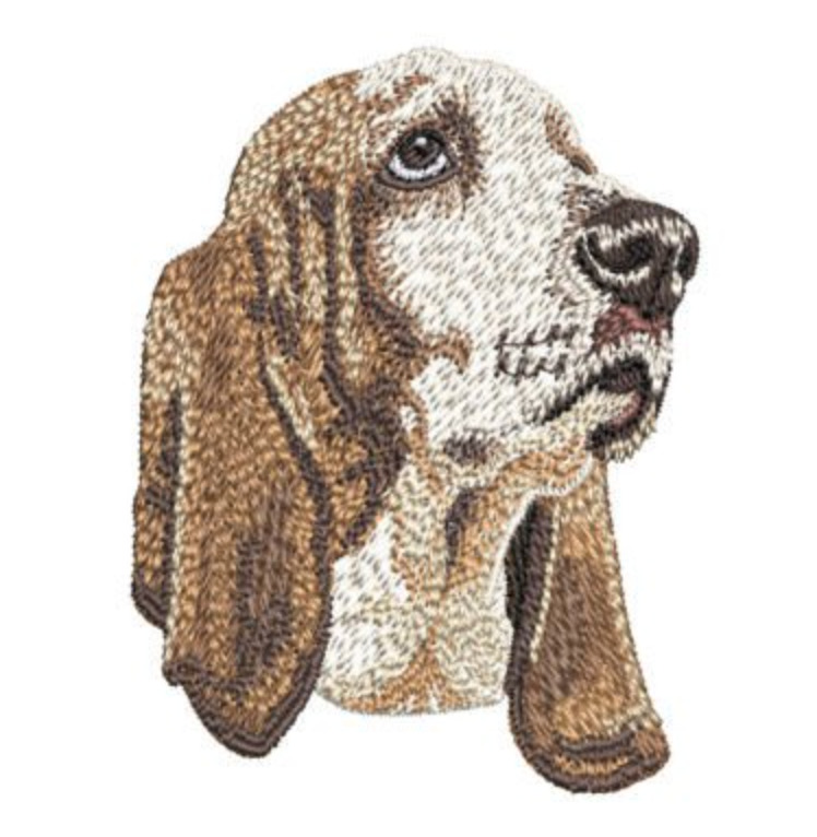 Basset Hound 3 inch Iron-On Patch - Embroidered Appliqué for Dog Lovers 