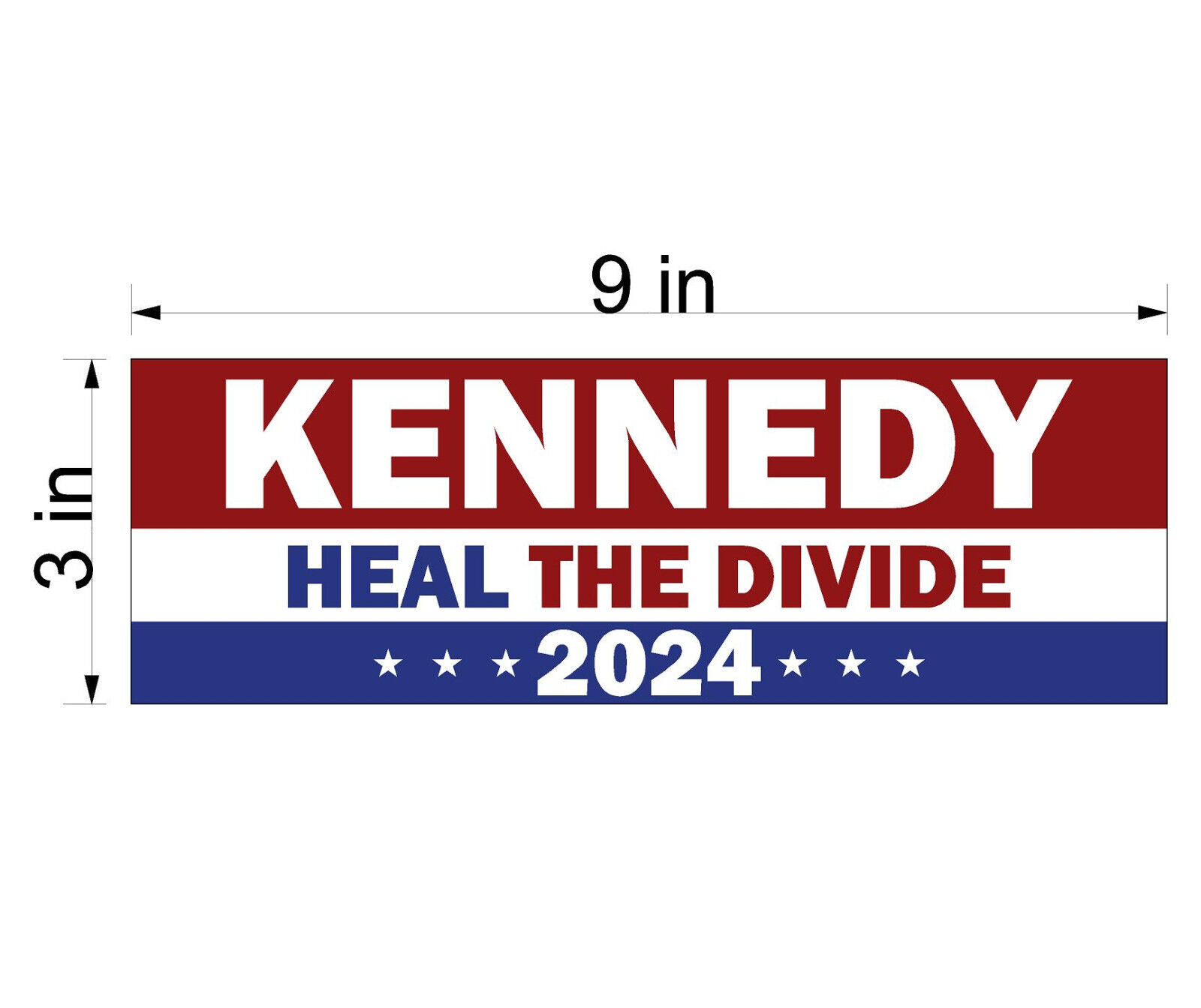 KENNEDY STICKER 2024 PRESIDENTIAL DECAL WINDOW BUMPER STICKER - HEAL THE DIVIDE