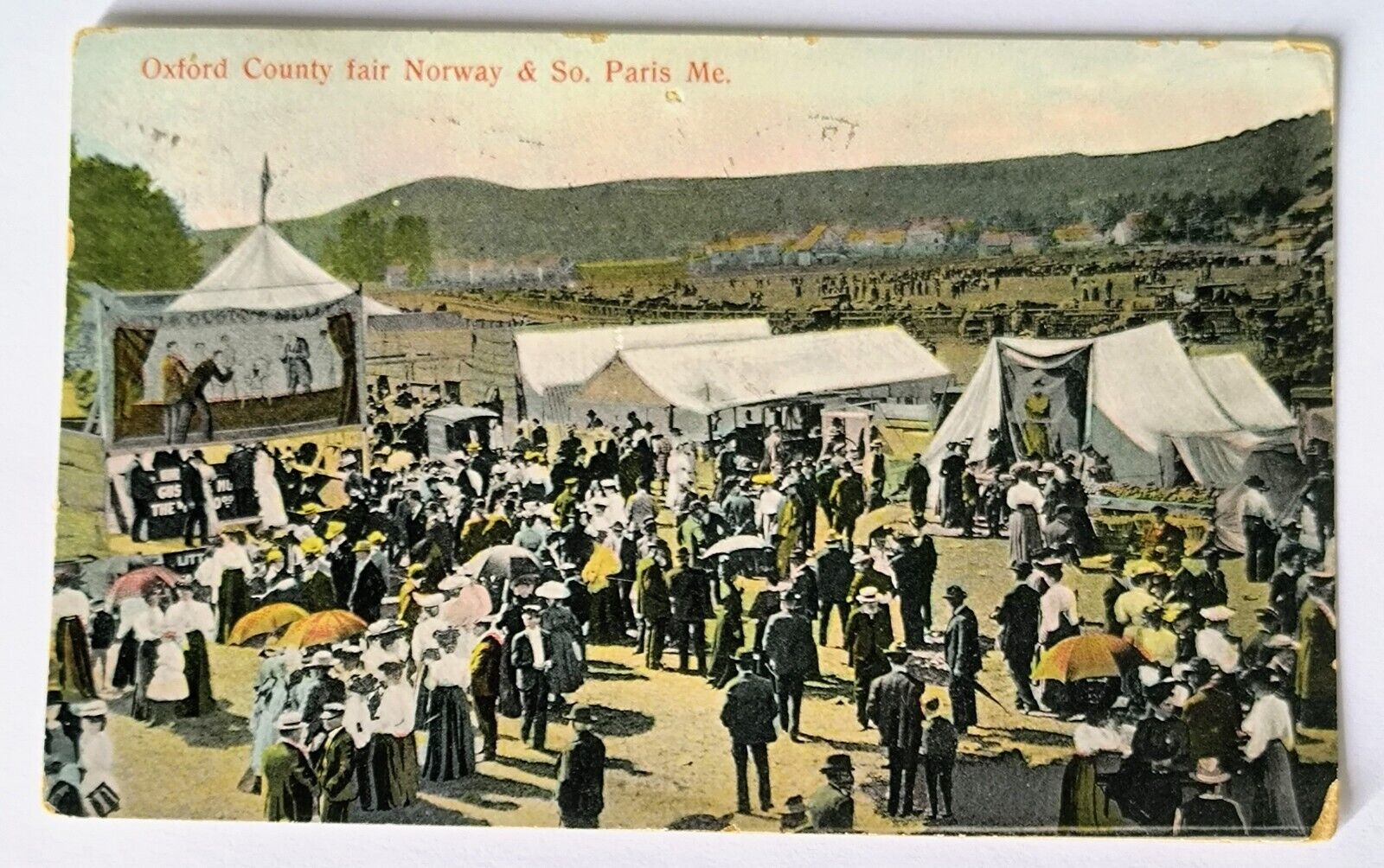 Norway & South Paris ME Maine Oxford County Fair Vintage 1908 Postcard L7