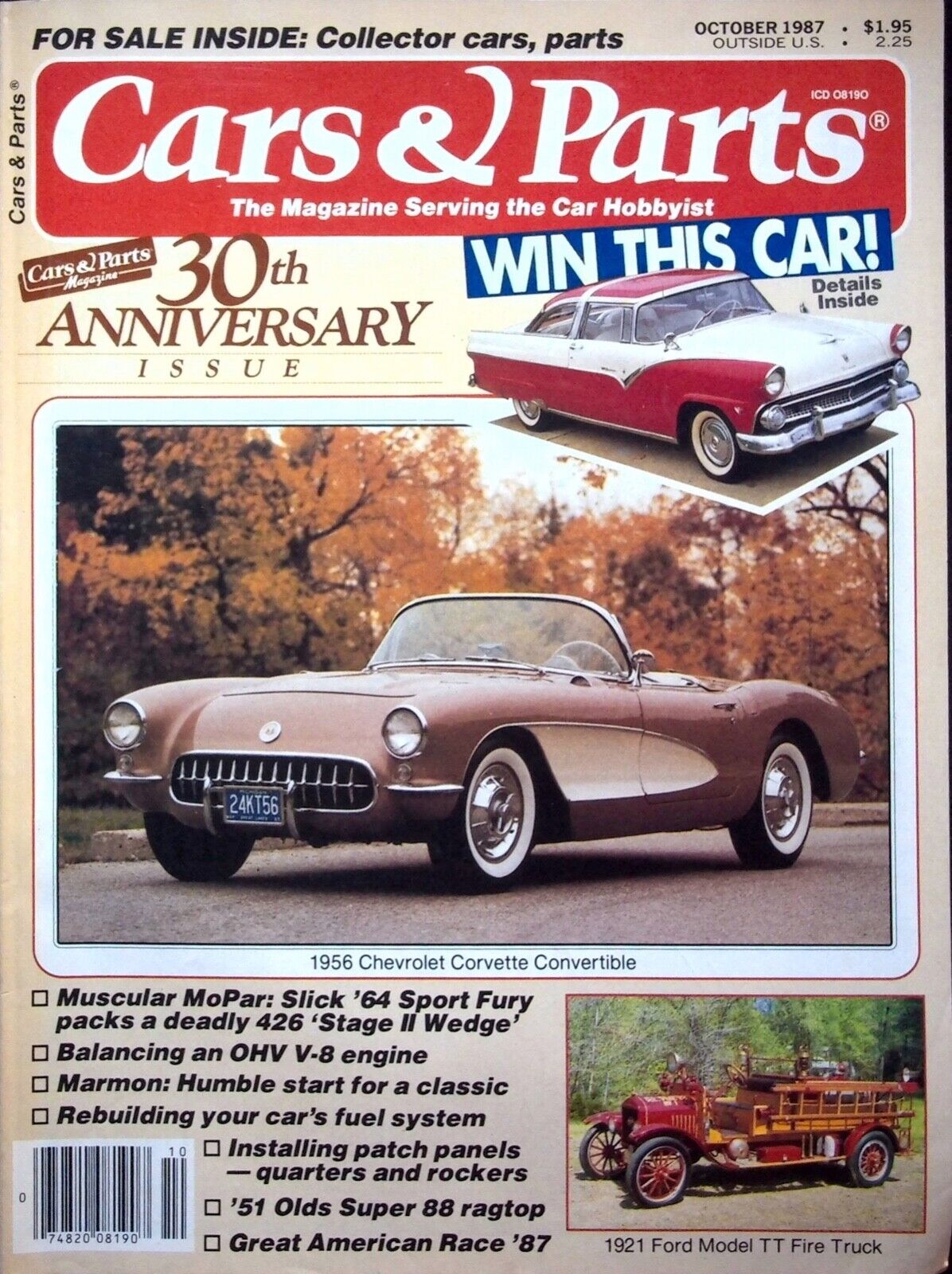 1956 CHEVROLET CORVETTE CONVERTIBLE - CARS & PARTS MAGAZINE, OCTOBER 1987
