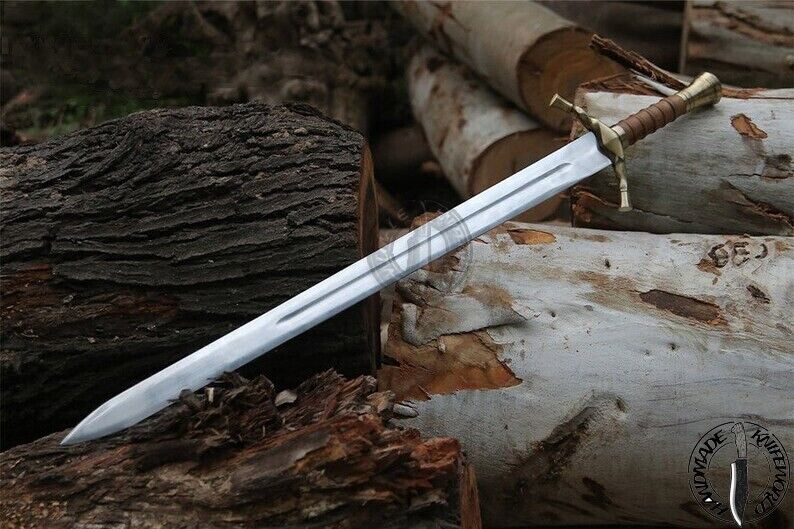 Boromir Viking Sword Carbon Steel 1095 Handmade Medieval Sword Leather Scabbard