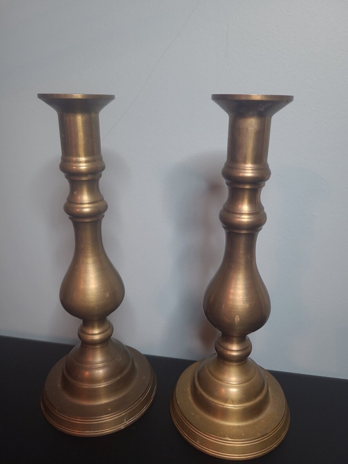 VTG Pair of Brass Candlestick Candle Holder 9.5\