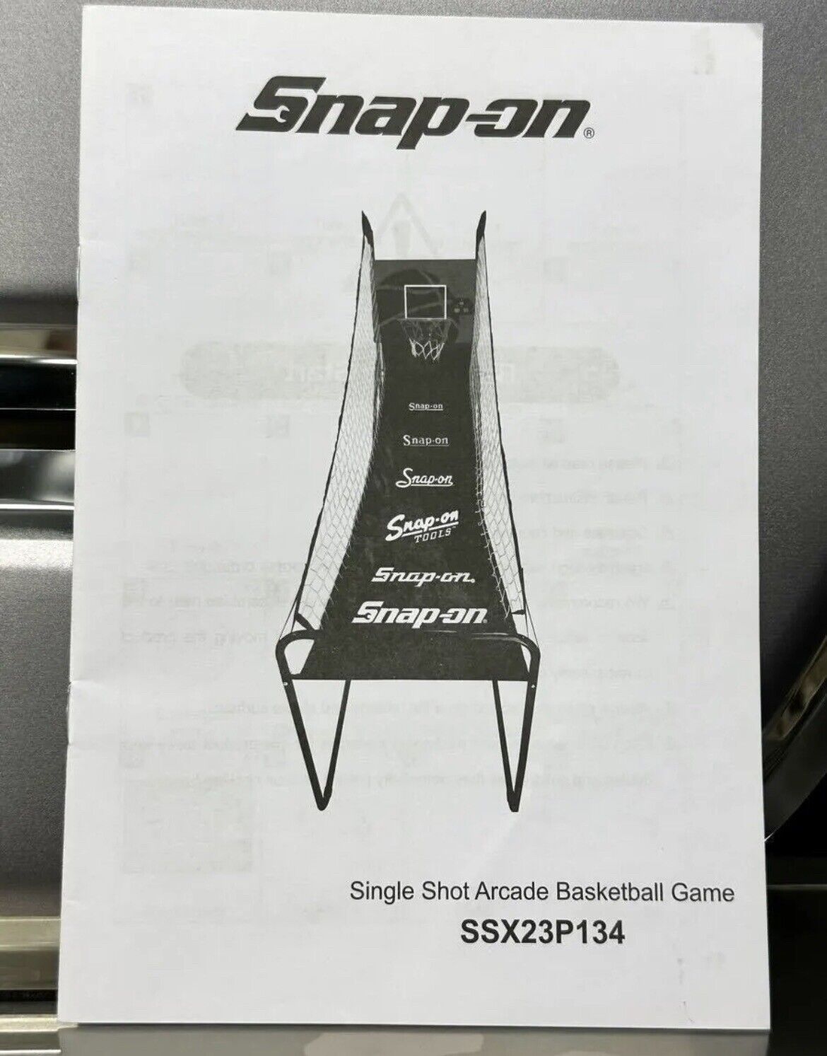 Snap On Tools Single Shot Basketball Arcade Game.