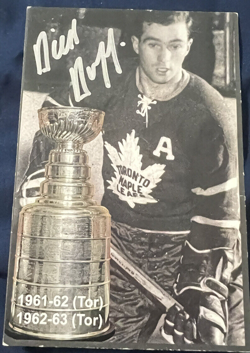 Dick Duff Autograph Signed Postcard Toronto Maple Leafs
