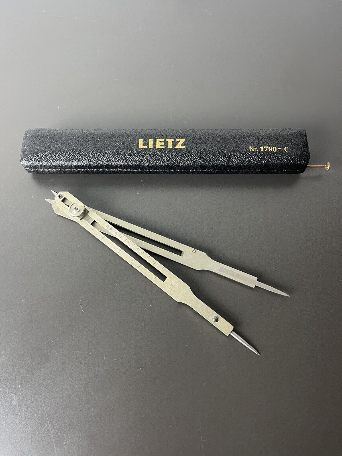 Vintage The Lietz Company Compass 1790-C Drafting With Case Made in Germany