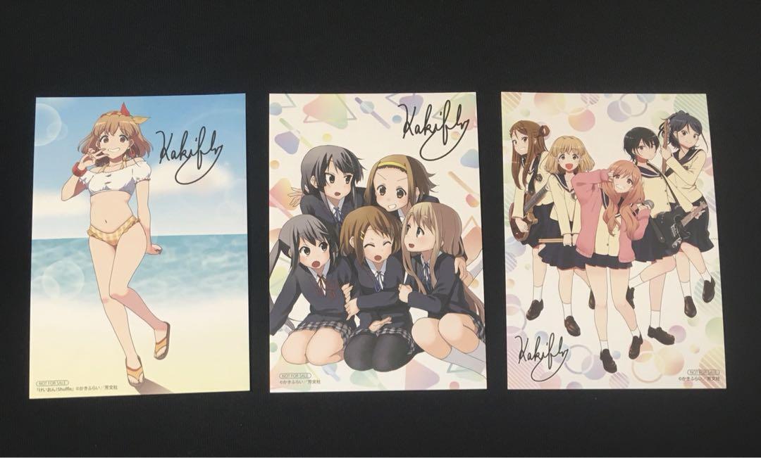 K-On Shuffle Animate Benefit Duplicate Autographed Card Set Of 3 Japan Anime