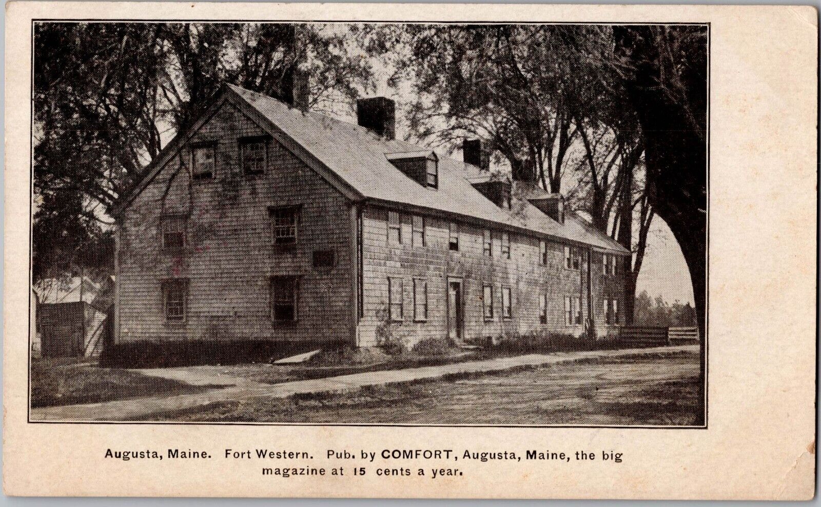 c 1905 Augusta, Maine Fort Western Antique Postcard Unposted