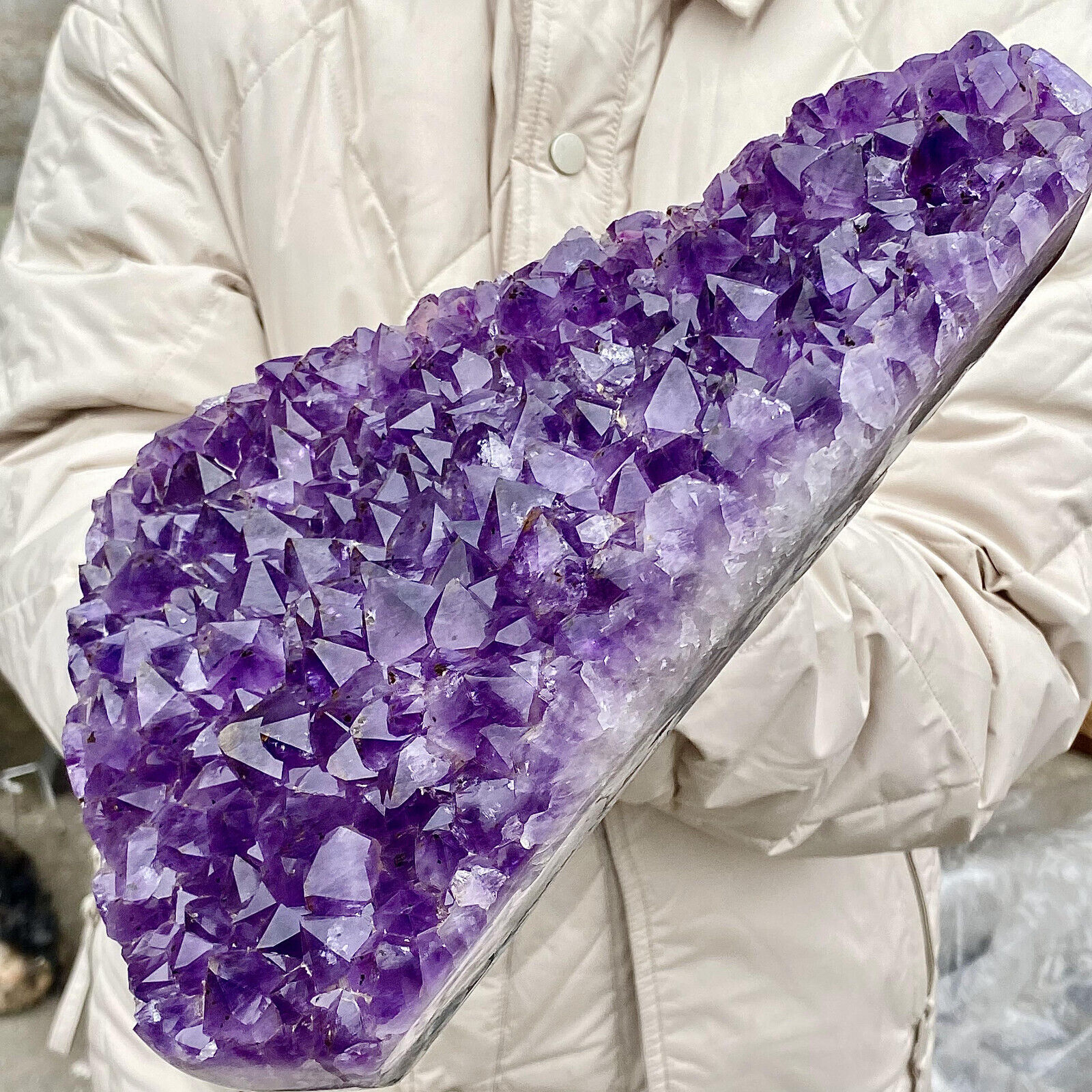 7.6LB Natural Amethyst geode quartz cluster crystal specimen energy healing
