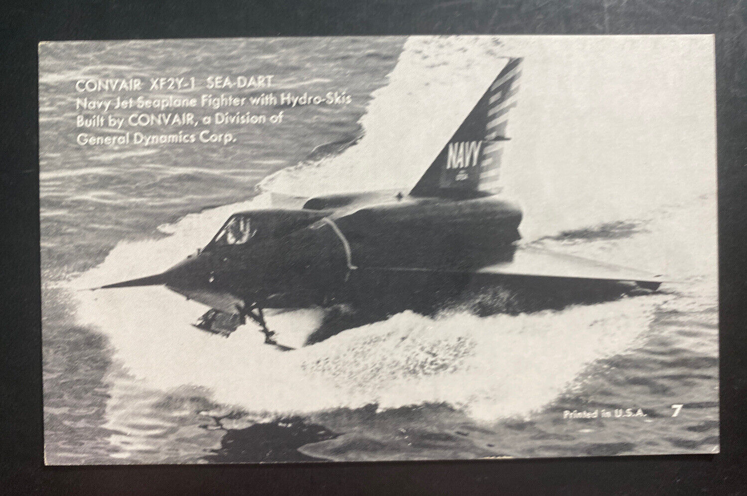 Mint USA Real Picture Postcard Convair XF2Y1 Sea Dart Navy Jet