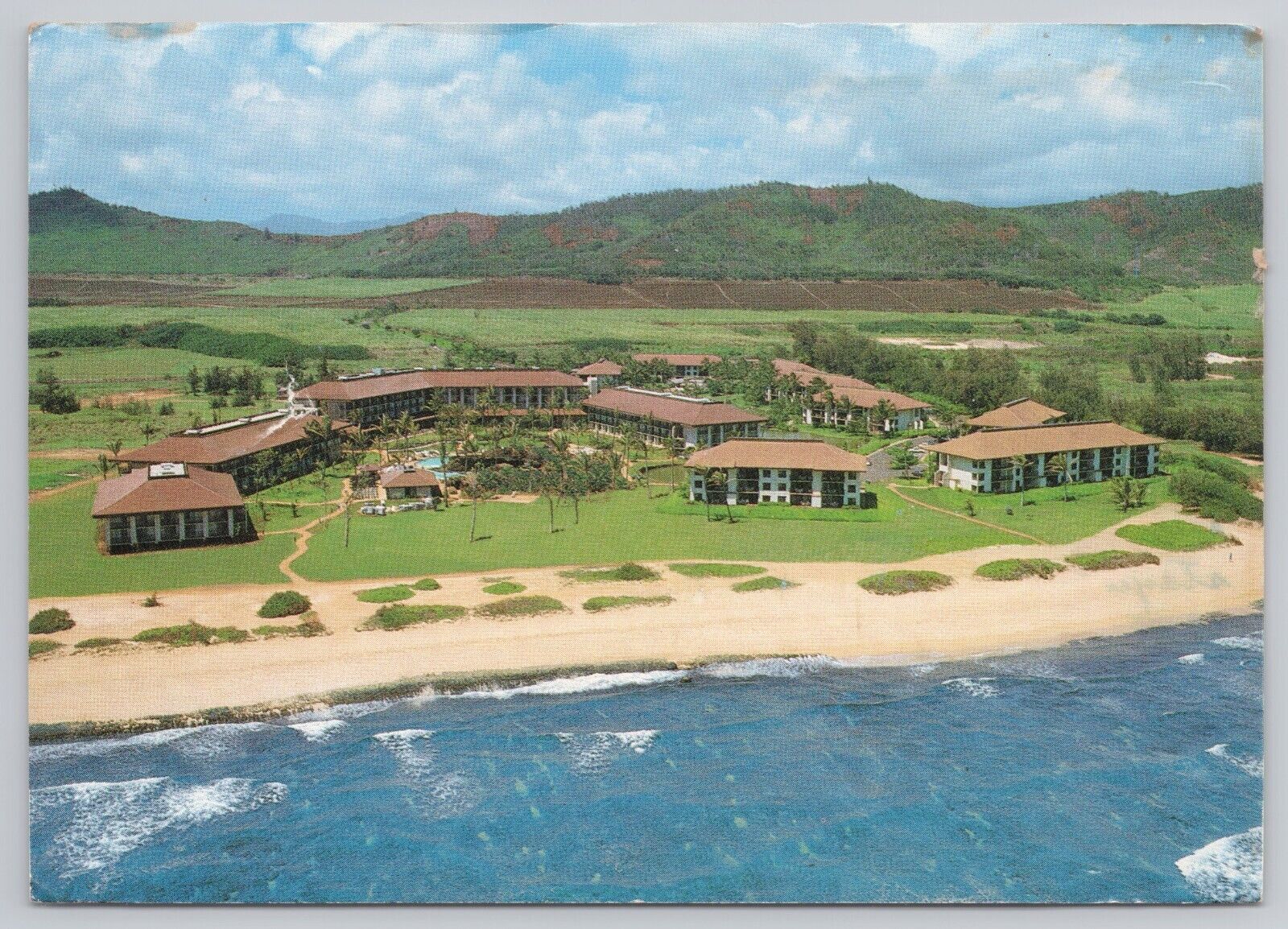 Kauai Hawaii, Hilton Hotel and Beach Villas, Hanamaulu Beach, Vintage Postcard