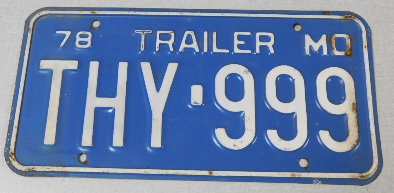 1978 Missouri trailer license plate
