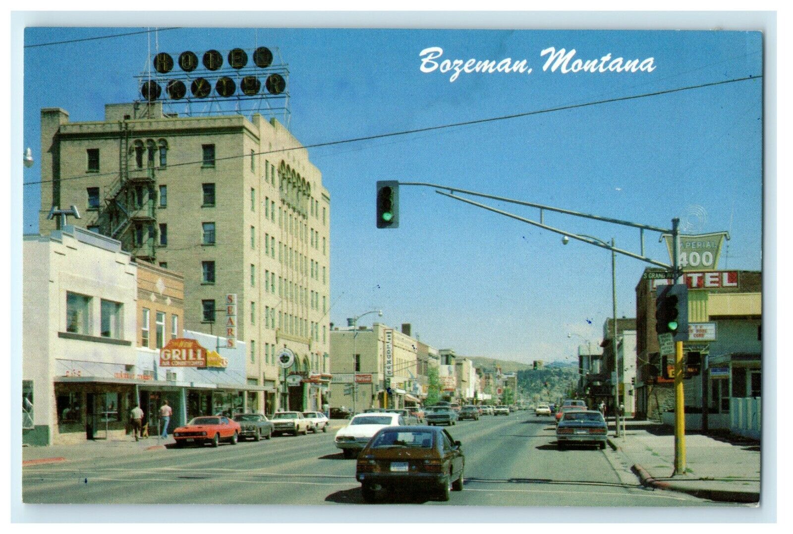 1940 View East on Main Street, Bozeman, Montana Vintage Postcard