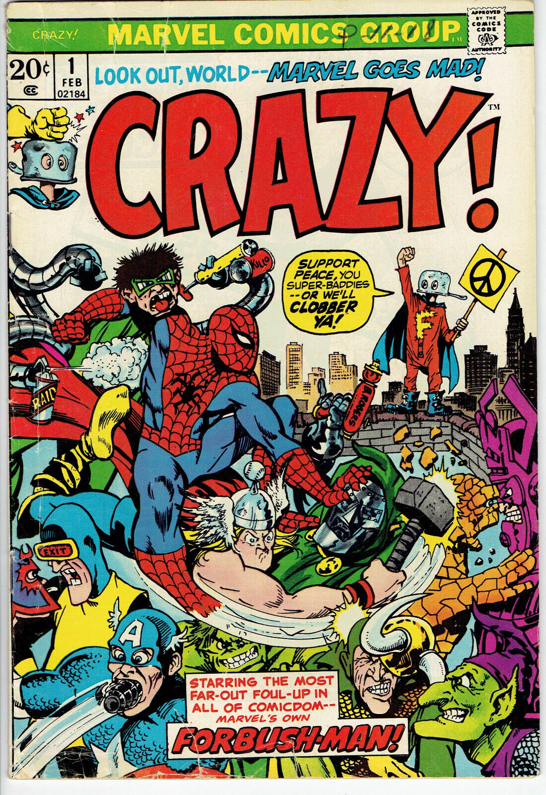 CRAZY #1 Feb. 1973 Marvel Comics Book GD/VG 3.0