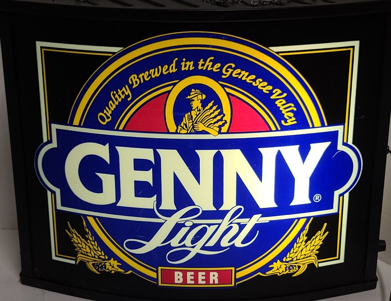 GENNY LIGHT Beer Quality Brewed In The Genesee Valley Double Sided Lighted Sign