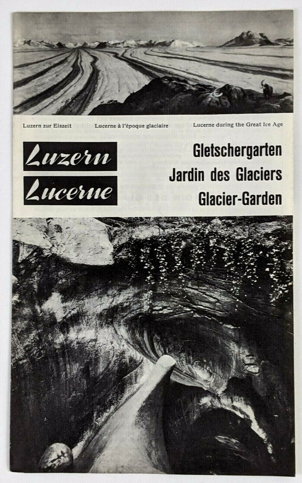 Lucerne Glacier Garden Switzerland Vintage Travel Pamphlet 1950s Alpine Club Vtg