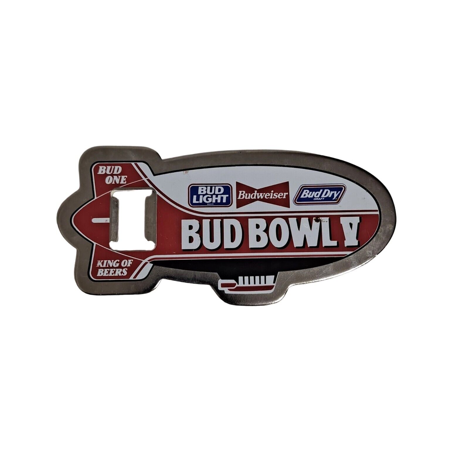Vintage Budweiser Bottle Opener Bud Bowl V Zeppelin Super Bowl Collectible Bar