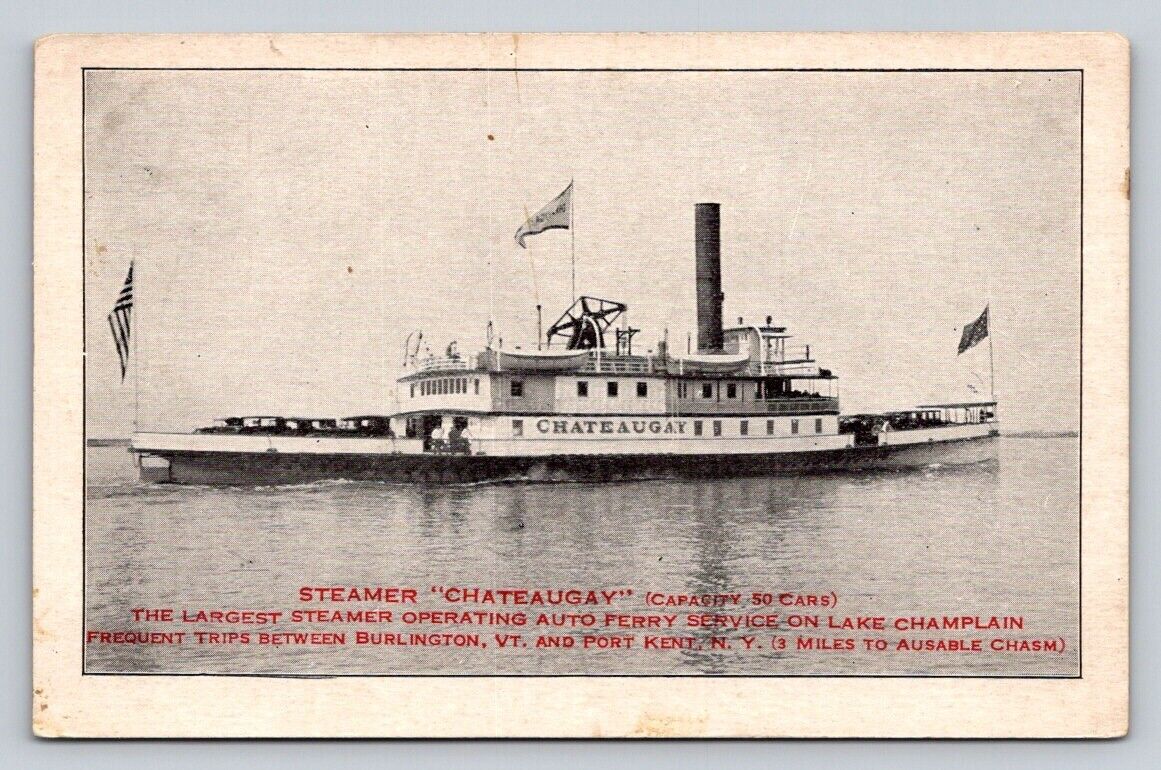 c1930 Steamer Chateaugay Auto Ferry Lake Champlain Transportation Company P135A
