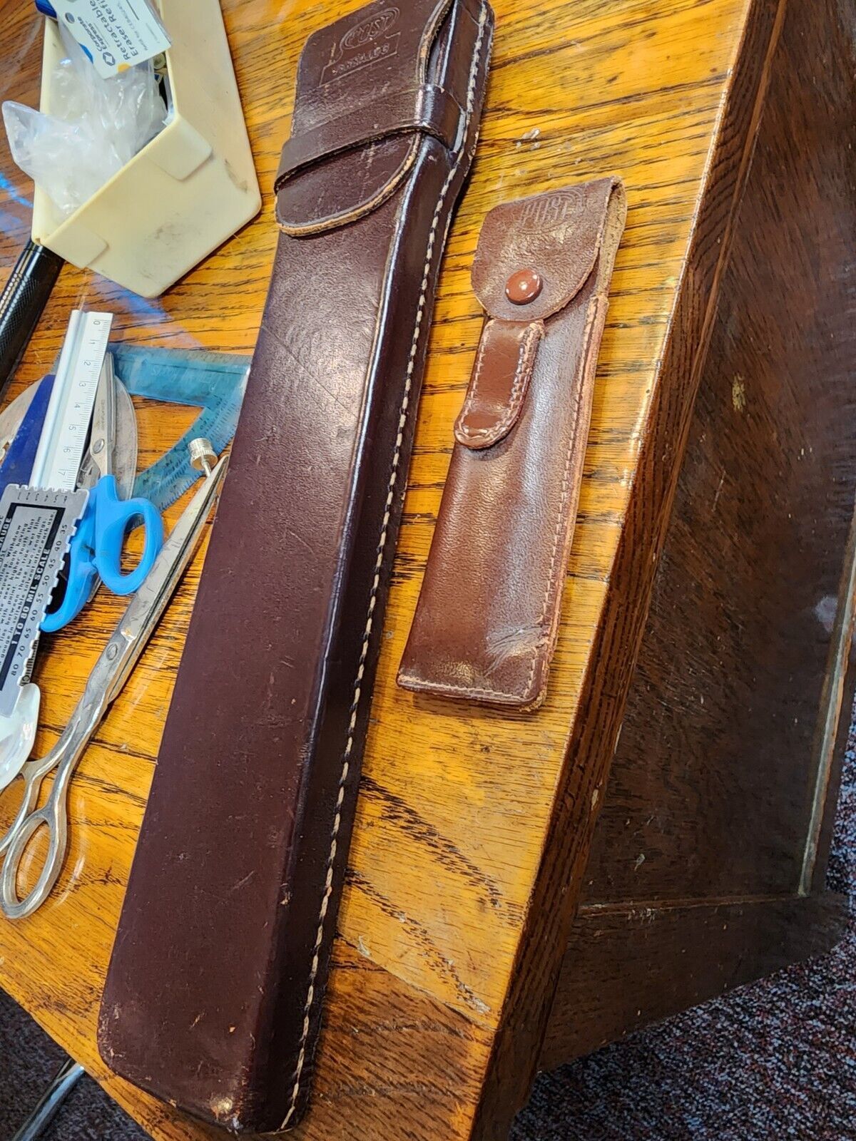 Vintage Fredrick Post 1441 Pocket-sized Slide Ruler with Leather Case 