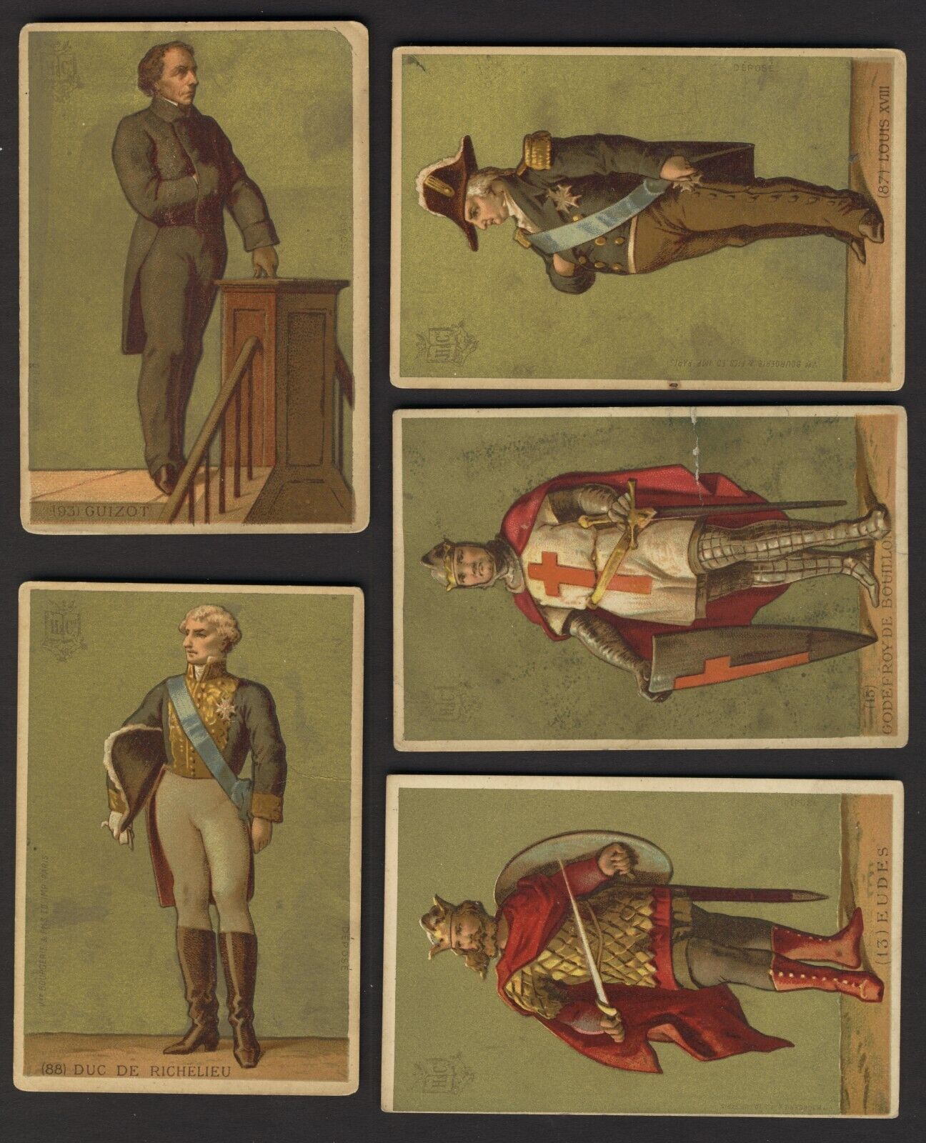 Ducoudray 1890s French historical figures 5 different cards F-G