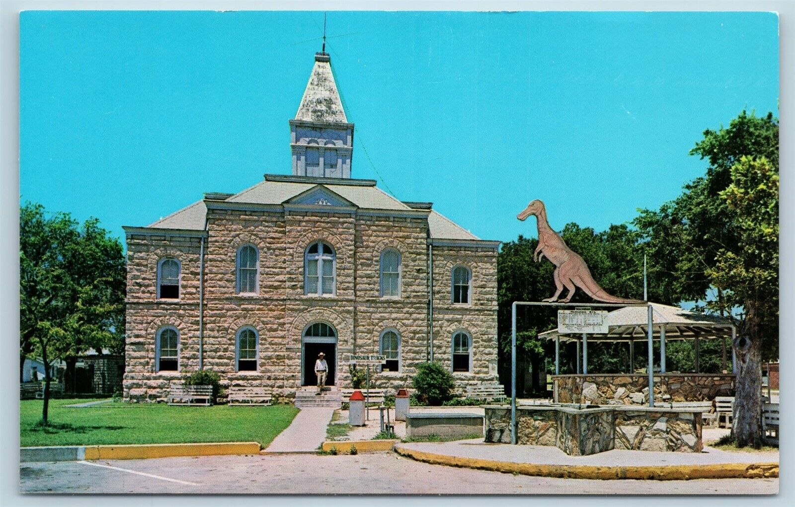  Postcard TX Glen Rose Somervell County Court House c1950s C6