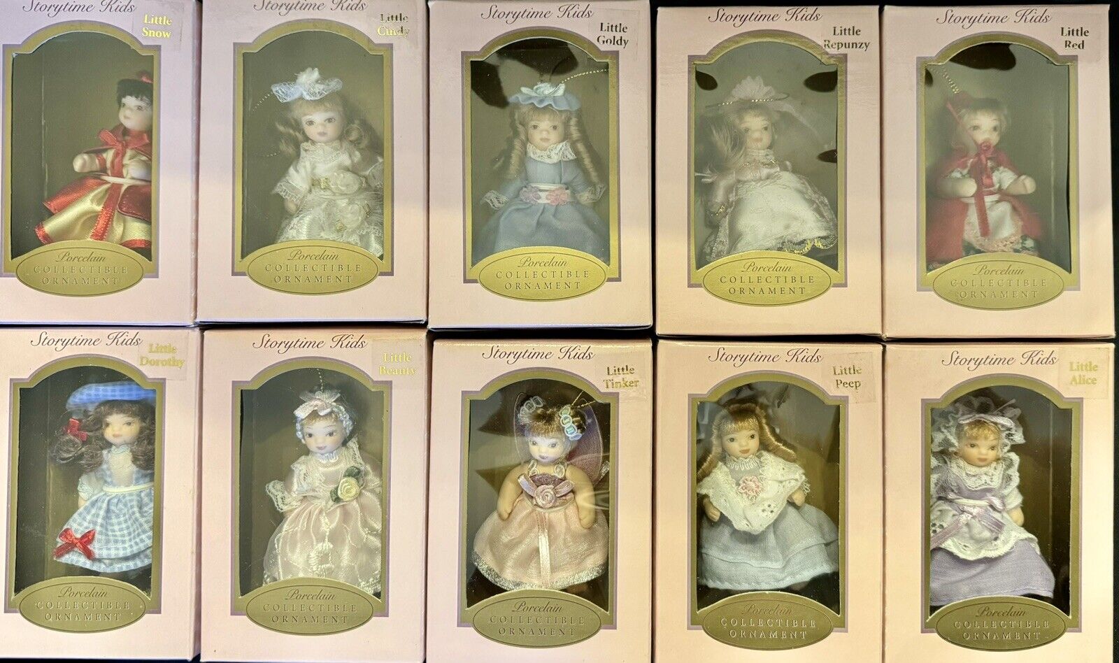 Storytime Kids - Doll Ornaments - DG Creations - Porcelain-New- 2004