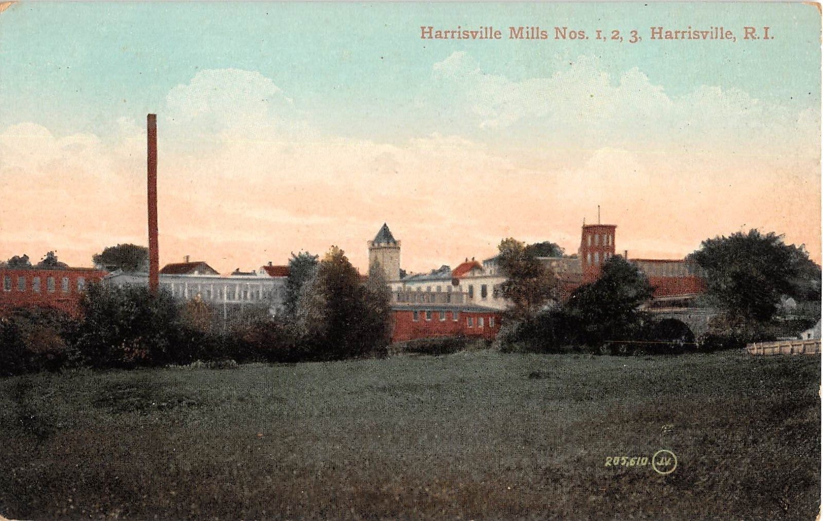 c.1910 Tinkham Mills Nos. 1 2 & 3 Harrisville RI post card