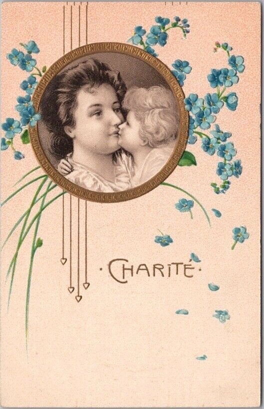 c1910s Religious Greetings Postcard Mother w/ Child 