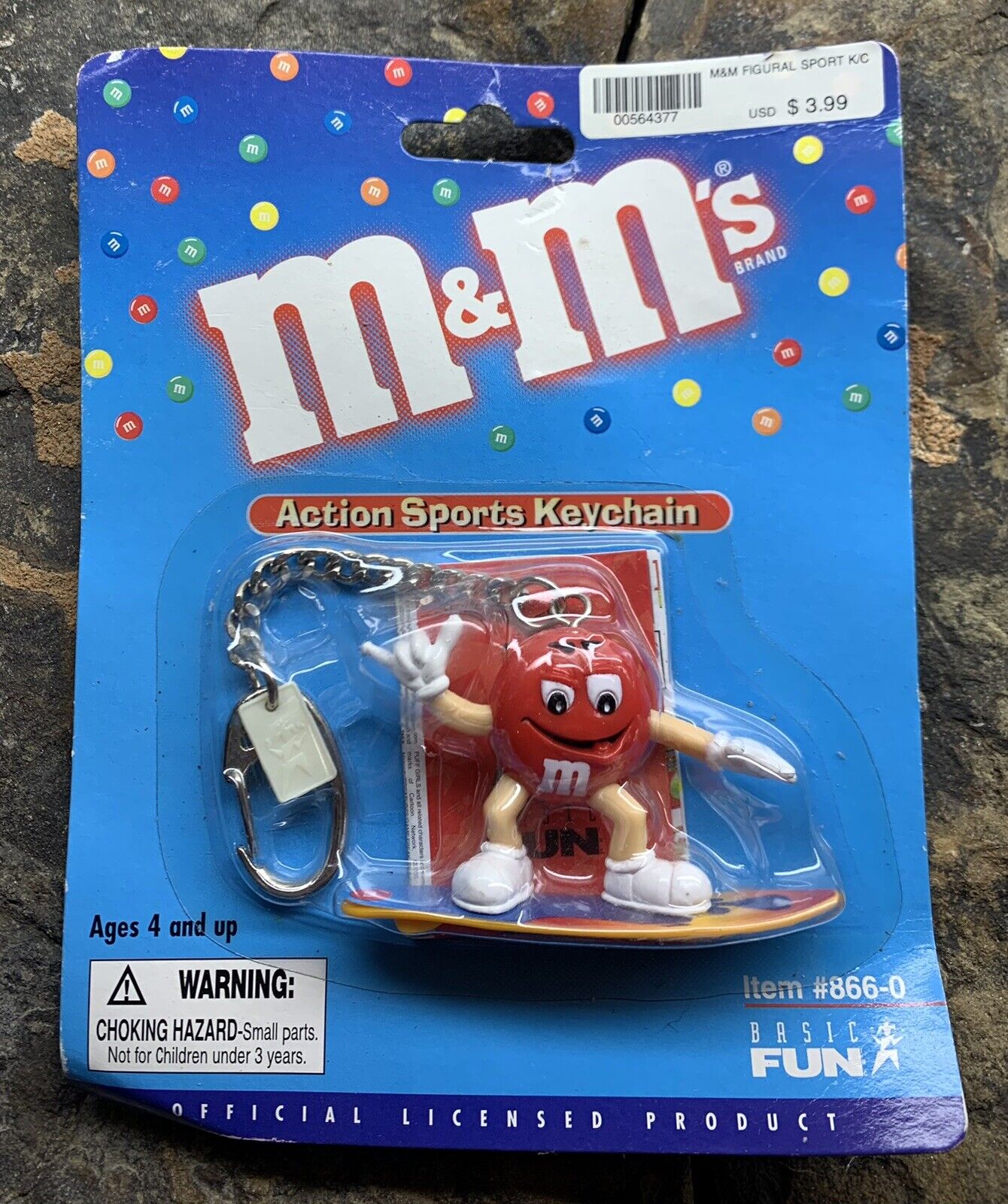 M & M Candy Red Surfing Key Chain. New