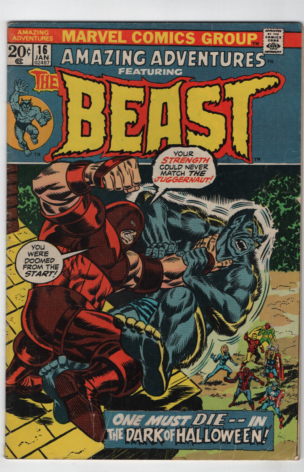 Amazing Adventures 16 Mark Jewelers Variant Beast vs Juggernaut XMen Marvel 1973