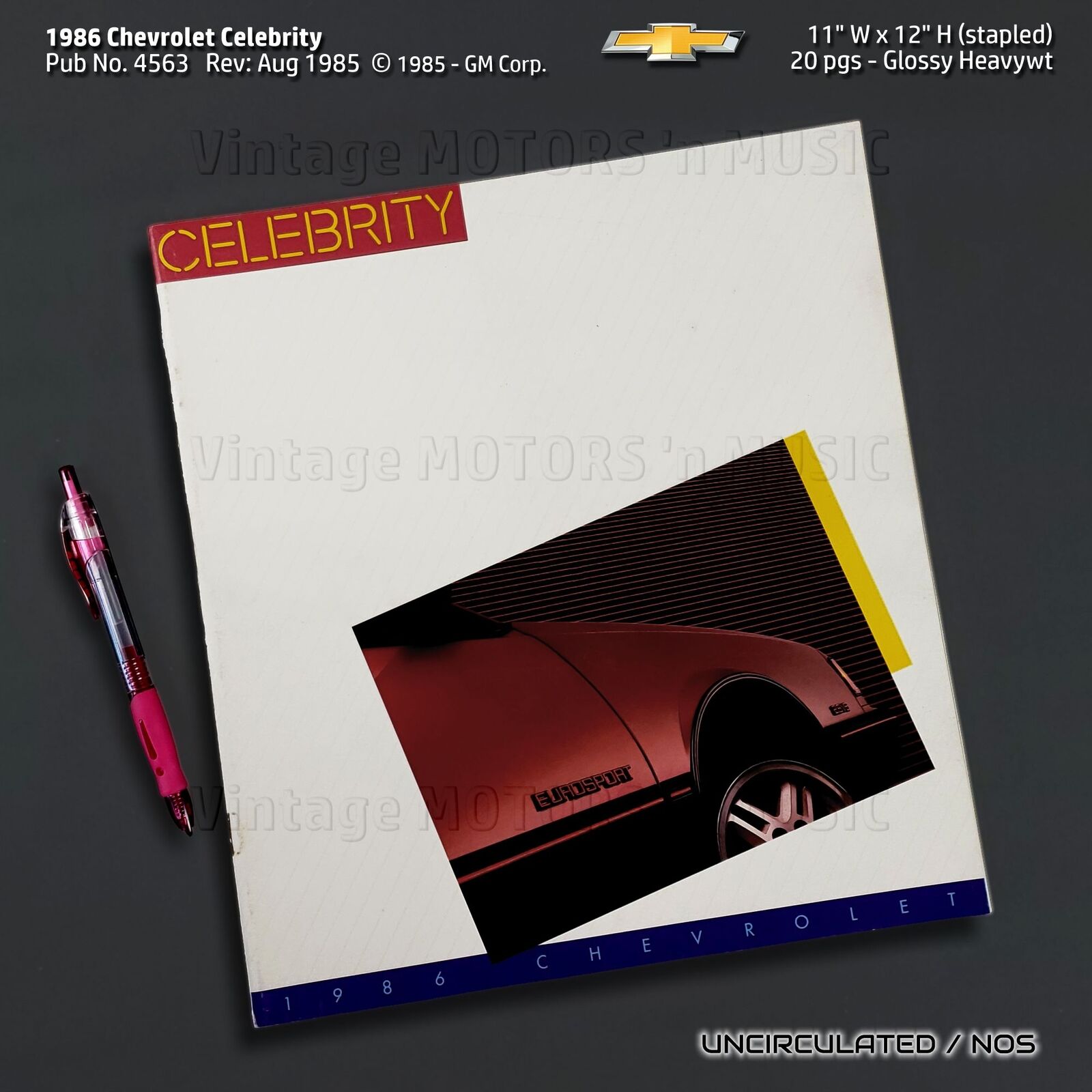 UNCIRCULATED 1986 Chevrolet Celebrity 20 pg Brochure 11\