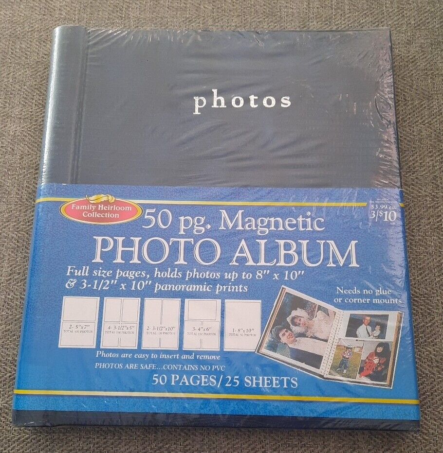 Vintage Magnetic Photo Album Family Heirloom Collection 50 Page 25 Sheets New