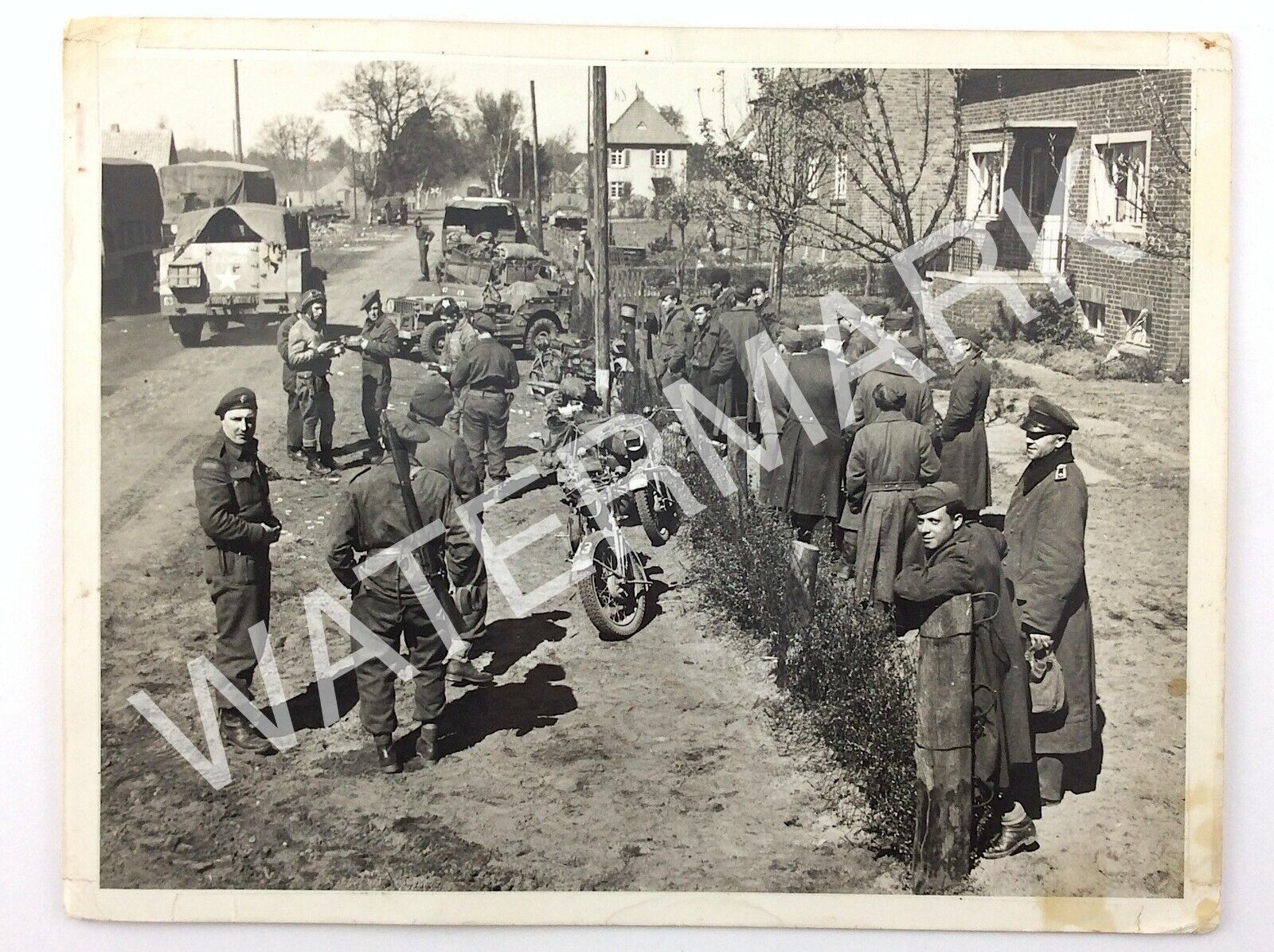 1945 Roadside Germany Real Photo WWII Meppen Italian POW Canadian Army Q967