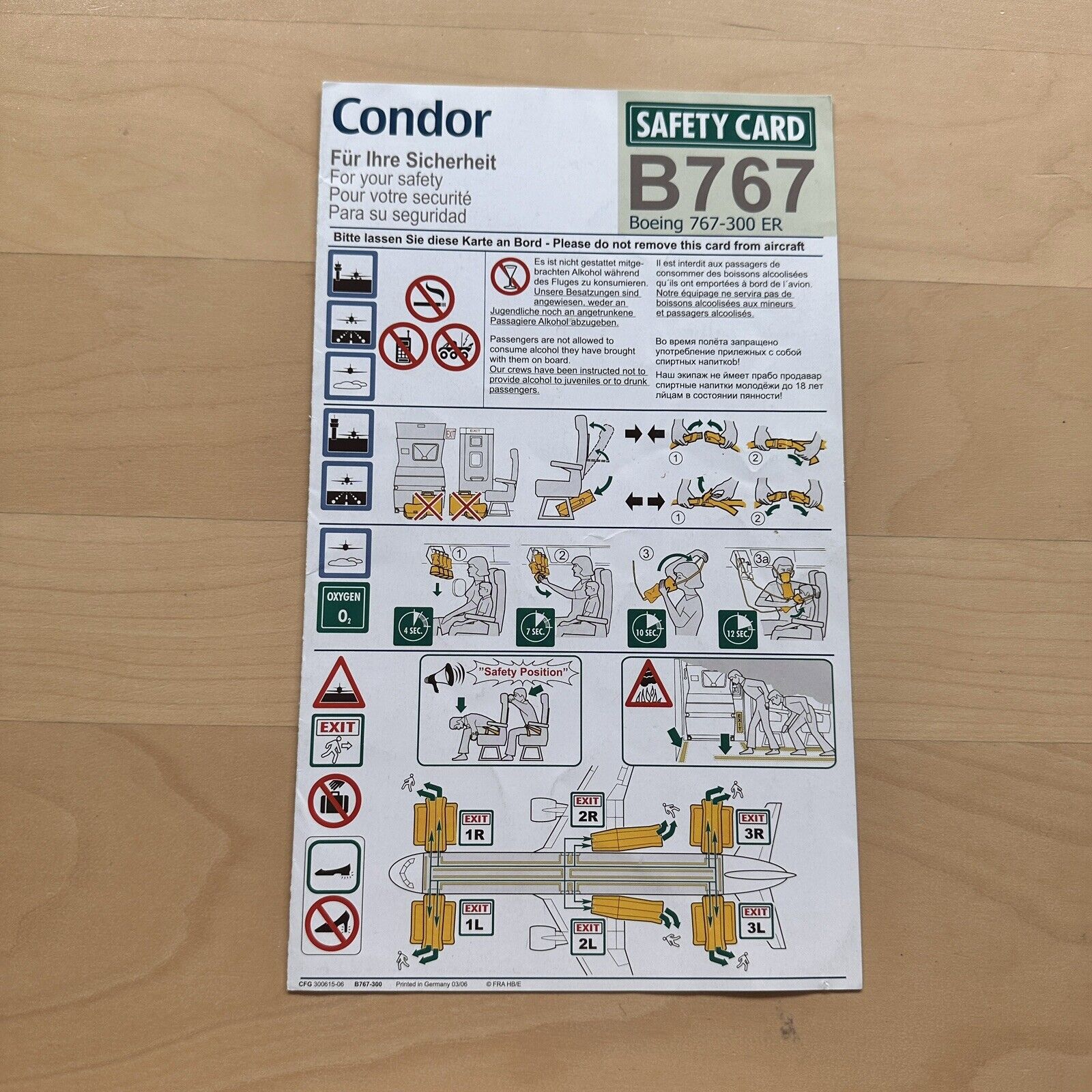 Condor B767-300ER safety card
