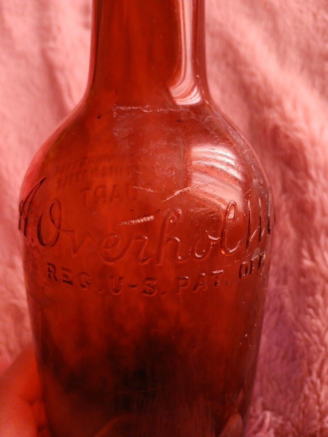 Vintage Old  A. Overholttle Straight Rye Whiskey 4/5 Quart  Glass Bottle & Cork