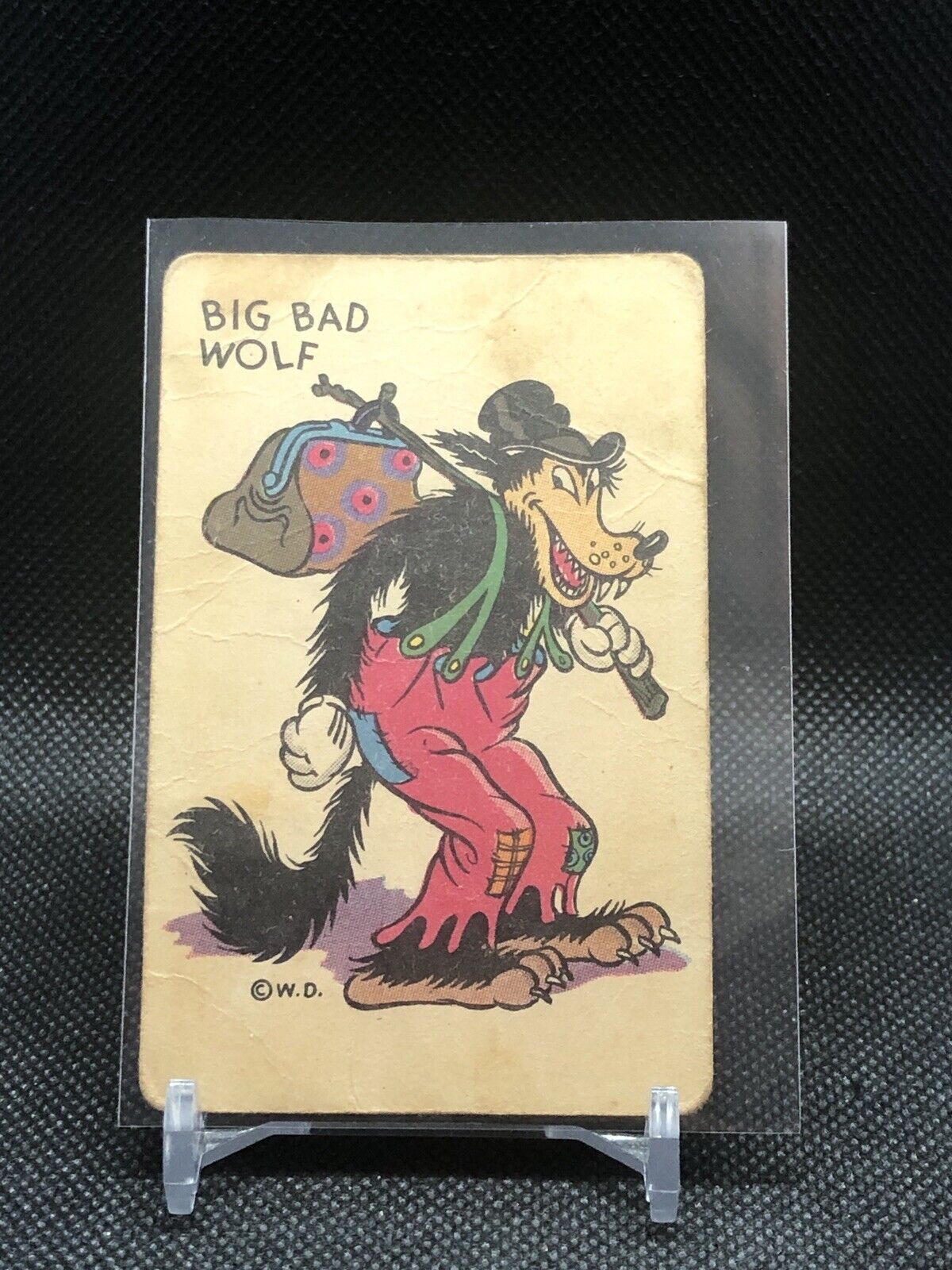 1937 WHITMAN MICKEY MOUSE OLD MAID CARD Big Bad Wolf Lower Grade