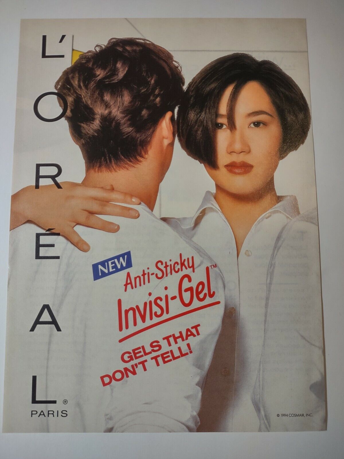 Loreal Anti Sticky Invisi Gel That Dont Tell Vintage 1990s Print Advertisement