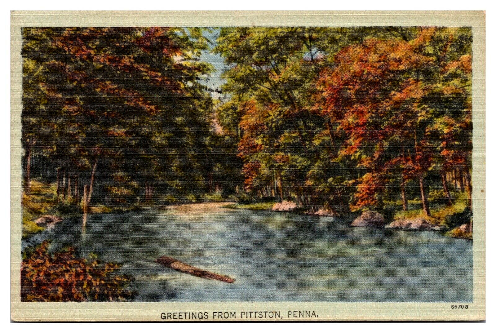 Vintage Greetings From Pittston, Scenic Landscape, PA Postcard