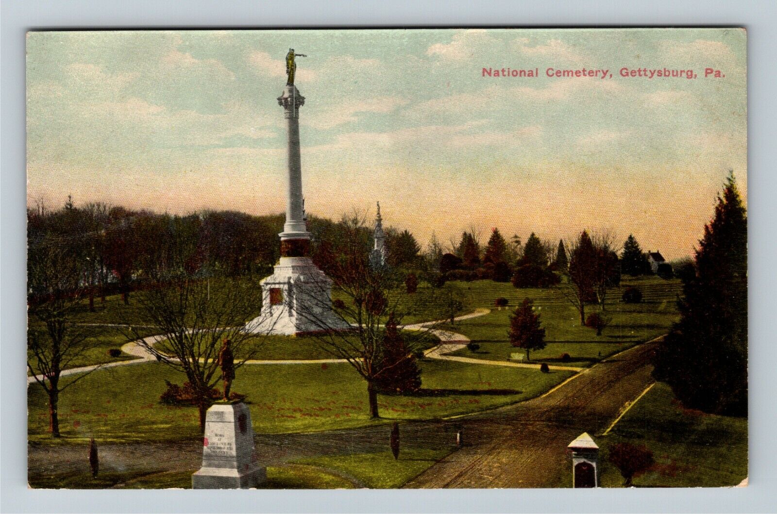Gettysburg PA-Pennsylvania Soldier\'s National Cemetery Monument Vintage Postcard
