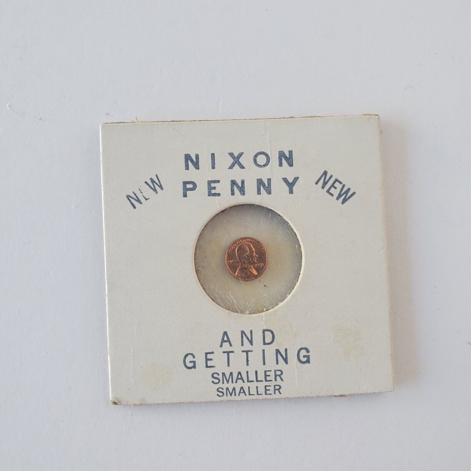 Vintage Nixon Penny And Getting Smaller Novelty Coin Collectible Political Joke